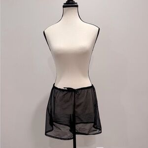 Sheer Black Mesh Swim Shorts Cover-Up | Baltex Medium